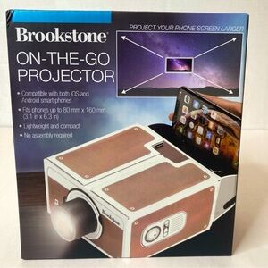 Brookstone On-The-Go Projector Compatible iOS & Android Smart Phones New in Box